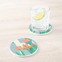 Apricot Tulips Artistic Modern Färg Blocks Vår