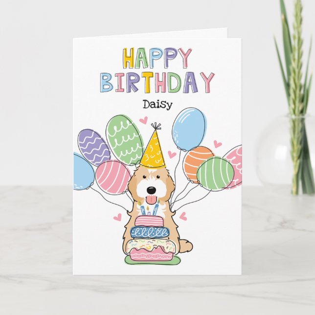 Apricot Tuxedo Cockapoo Cavapoo Hund Grattis på fö Kort (Framsida)
