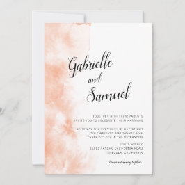 Apricot Watercolor Modern Calligraphy Bröllop
