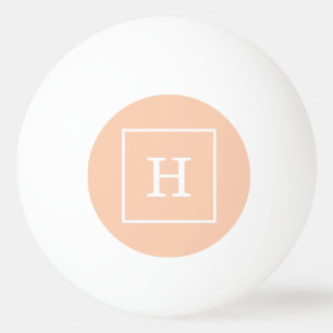 Apricot White Framed Initial Monogram Pingisboll