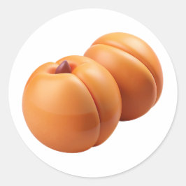 Apricots Plastic 3D - Glossy Round Label Runt Klistermärke