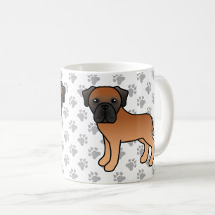 Aprikos Engelsk Mastiff Söt Tecknad Hund Kaffemugg