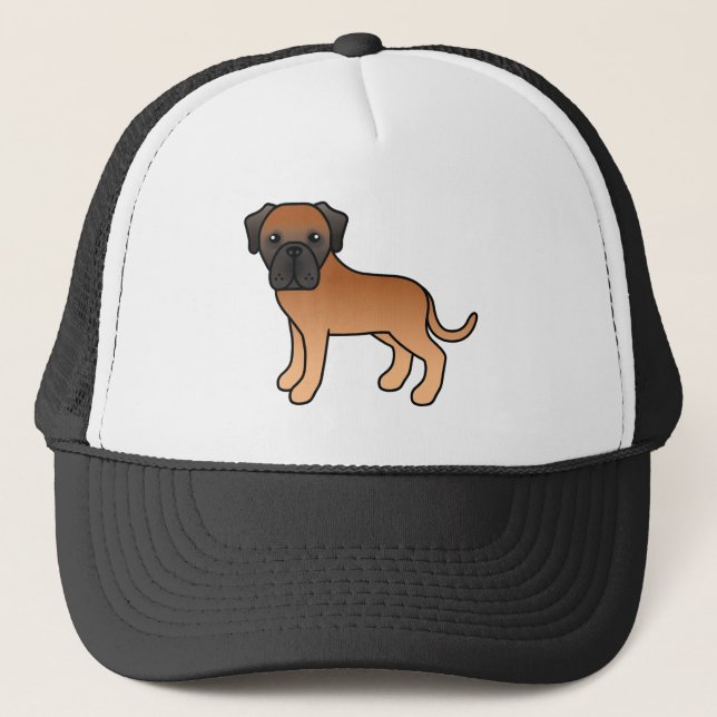 Aprikos Engelsk Mastiff Söt Tecknad Hund Keps (Framsida)
