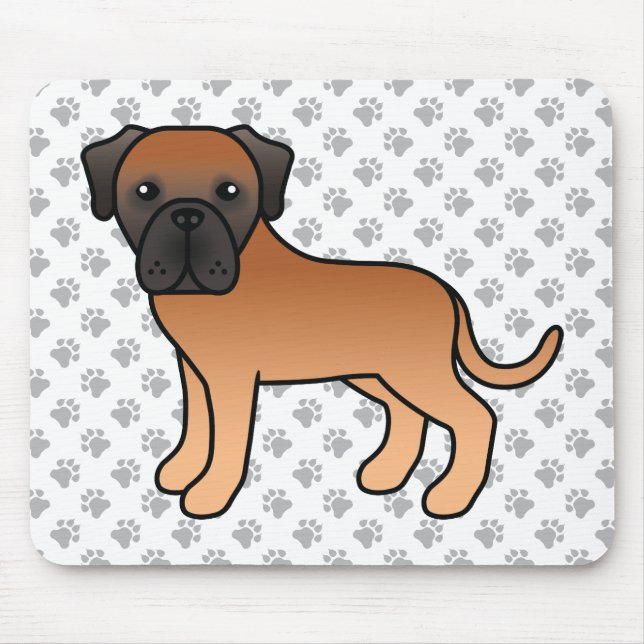 Aprikos Engelsk Mastiff Söt Tecknad Hund Musmatta (Framsidan)