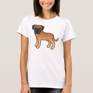 Aprikos Engelsk Mastiff Söt Tecknad Hund T Shirt