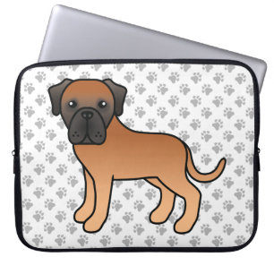 Aprikos Engelsk Mastiff Söt Tecknad Hund & Tassar Laptop Fodral