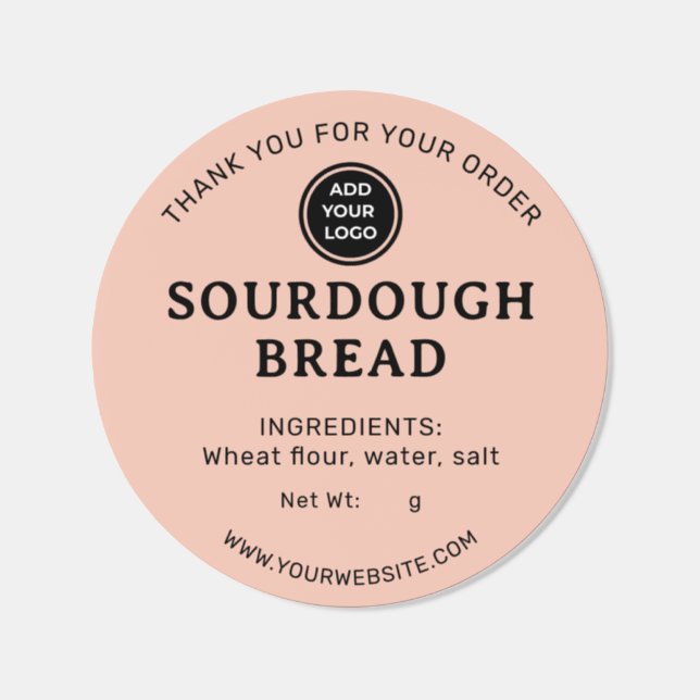 Aprikos Lägg till logotyp Sourdough Bröd Etikett (Enskild)