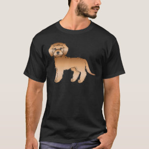 Aprikos Mini Goldendoodle Söt Tecknad Hund T Shirt