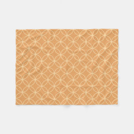 Aprikos orange och persikogräddcirklar fleecefilt