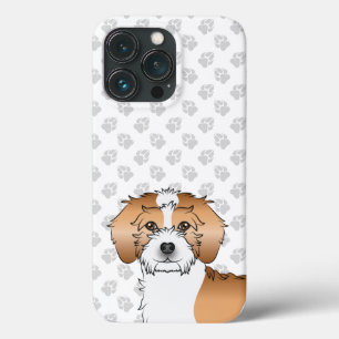 Aprikos Parti-färg Mini Goldendoodle Hundhuvud