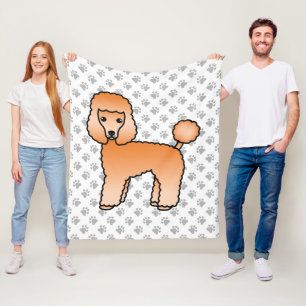 Aprikos Toy Poodle Söt Tecknad Hund Fleecefilt