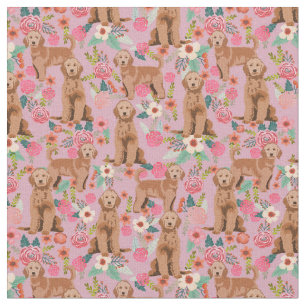 Aprikosen Golden Doodle vintage blommigt damm rosa Tyg