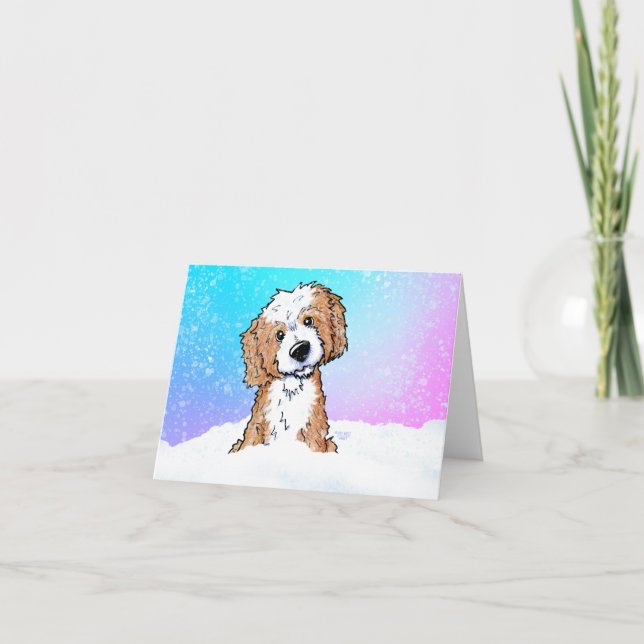 Aprikosfärgad Goldendoodle  Kort (Framsida)