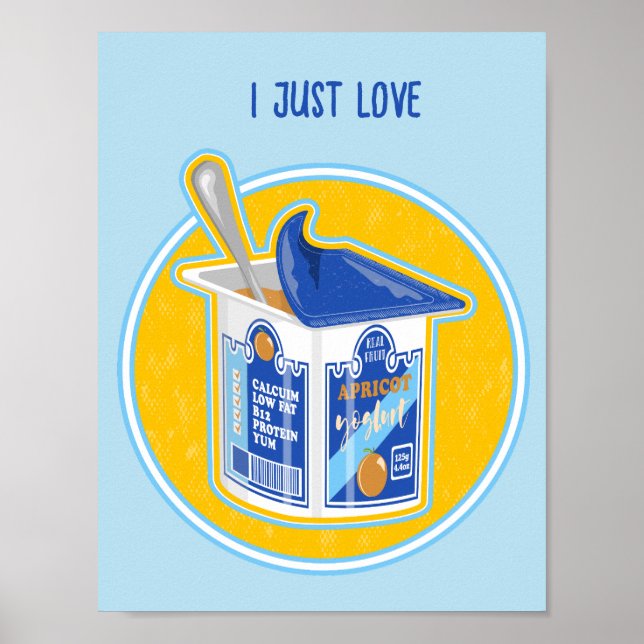 Aprikoshyogurt i en pottflaska poster (Framsidan)