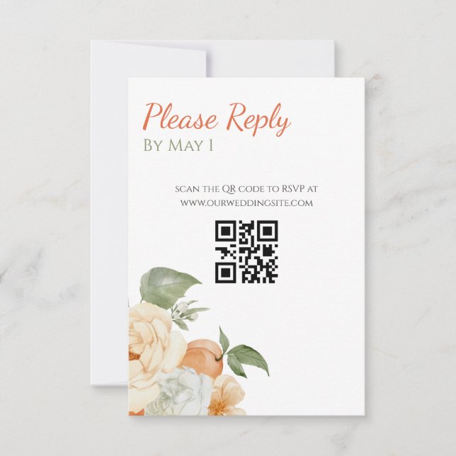 Aprikosodling Botanisk Bröllops-RSVP-Kort OSA Kort (Framsida)