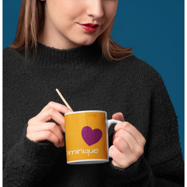 Aprikosperfektion - Kaffe muggen med ett hjärta Kaffemugg (Mockup)
