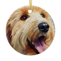 Aprikost färgad gyllene doodle akvarell