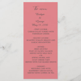 aprikotisk elegant minimal bröllop program