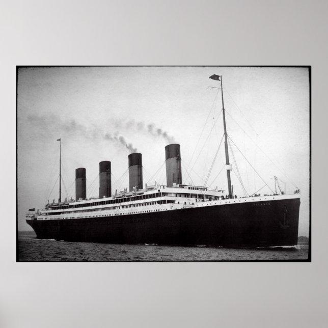 APRIL 10, 1912 TITANISKA AVDELNINGAR FRÅN SOUTHAMP POSTER (Framsidan)