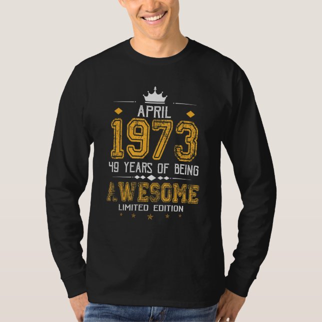 April 1973: 49 år sedan du var Fantastisk T Shirt (Framsida)
