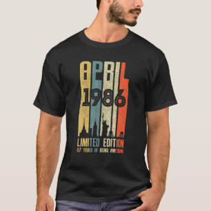 April 1986 37 Birthday 37 Year Old 1986 Birthday V T Shirt