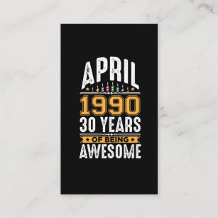 April 1990 30 år gammal 30års födelsedag Party Visitkort