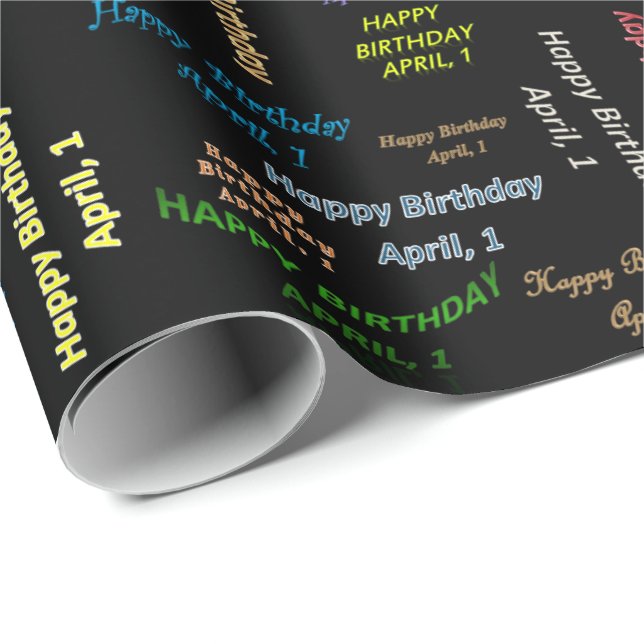 April, 1 Birthday Gift Wrapping Papper Presentpapper (Rullad Hörn)
