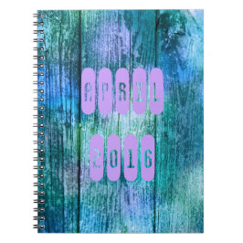 April 2016 Lila Turcoise Month Notebook Anteckningsbok Med Spiral