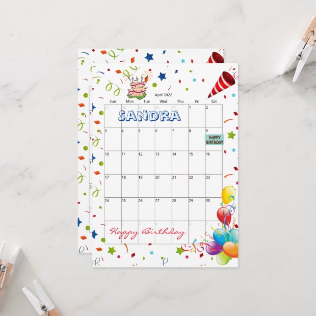 April 2022 - inbjudan till kalendern Grattis på fö (Fram/Back In Situ)