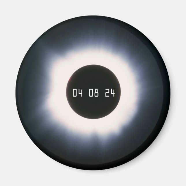 April 2024 Total Solar Eclipse in Black and White Magnet (Framsidan)