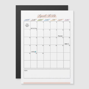 April 2025 Magnetisk kalender