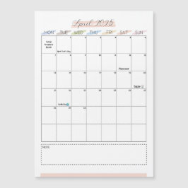 April 2025 Magnetisk kalender