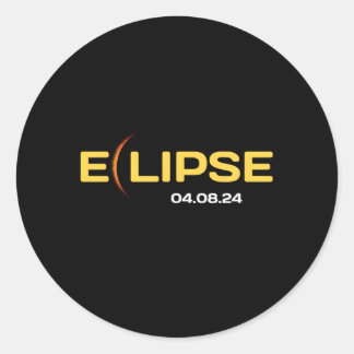 April 8 2024 Total Solar Eclipse Väg of Totality Runt Klistermärke