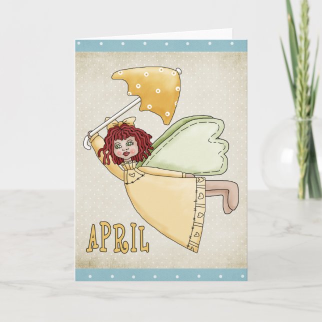 April Angel Blank Greeting Card Kort (Framsida)