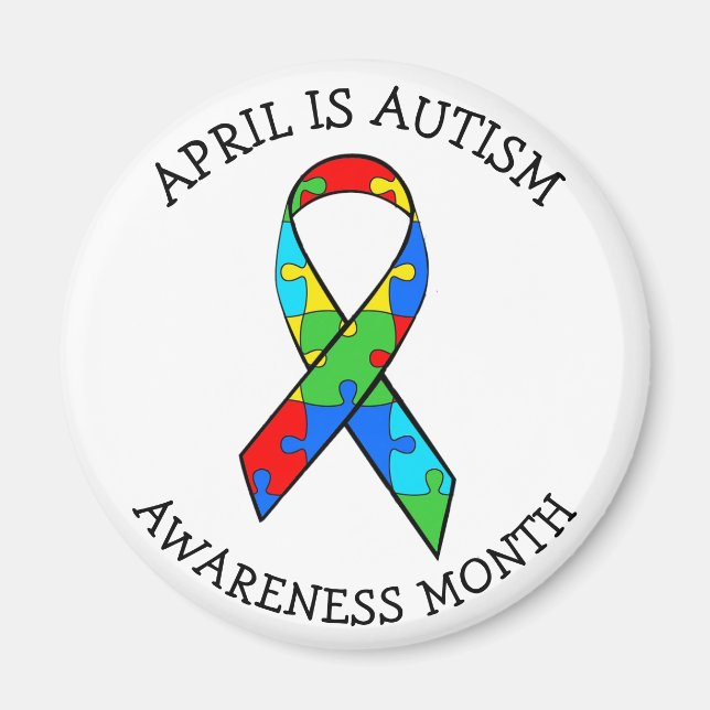 April är Autism Awareness Month Magnet (Framsidan)