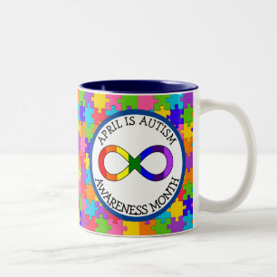 April är Autism Awareness Month Två-Tonad Mugg