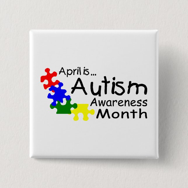 April är Autismmedvetenhetmånaden (lappar), Knapp (Framsida)