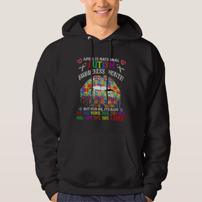 April är den nationella autismens medvetandegörand hoodie (Framsida)