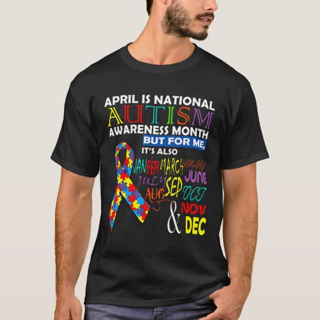 April är den nationella autismens medvetandegörand t shirt (Framsida)