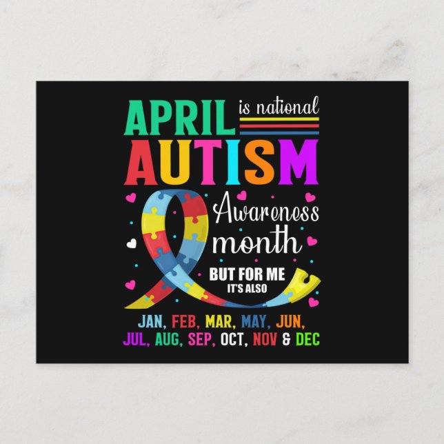 April är den nationella autismens medvetandegörand vykort (Framsida)