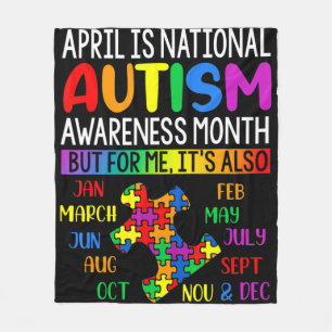 April är den nationella autismens medvetandehöjand fleecefilt