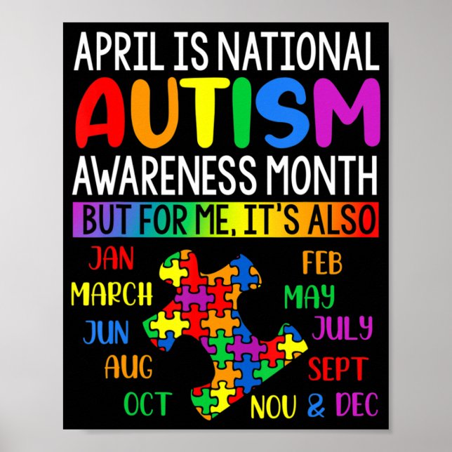 April är den nationella autismens medvetandehöjand poster (Framsidan)