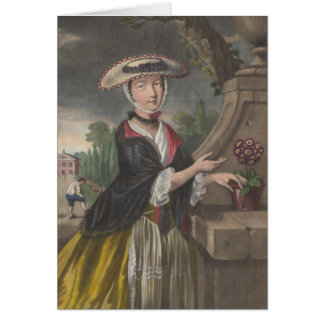 April är en kvinna - allegorin 1767 hälsningskort