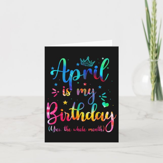 April är min födelsedag... Ja hela månaden. Kort (Framsida)