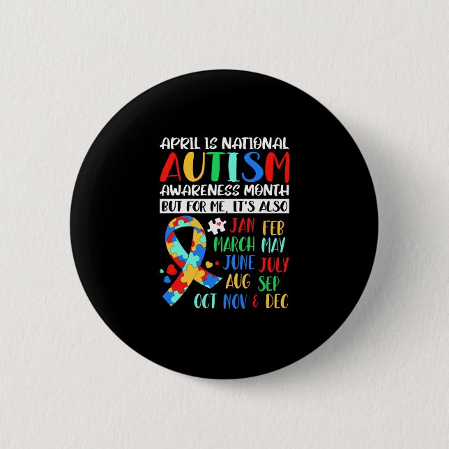 April är National Autism Awareness Month Knapp (Framsida)