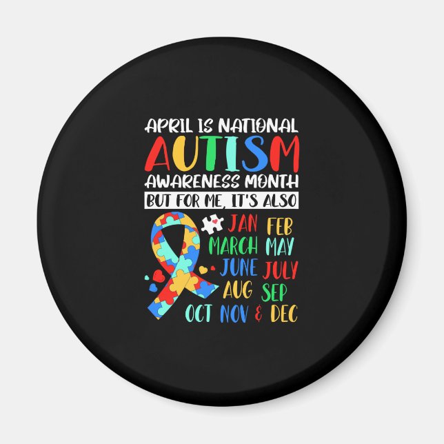 April är National Autism Awareness Month Magnet (Framsidan)