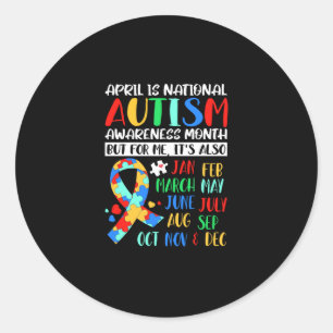 April är National Autism Awareness Month Runt Klistermärke
