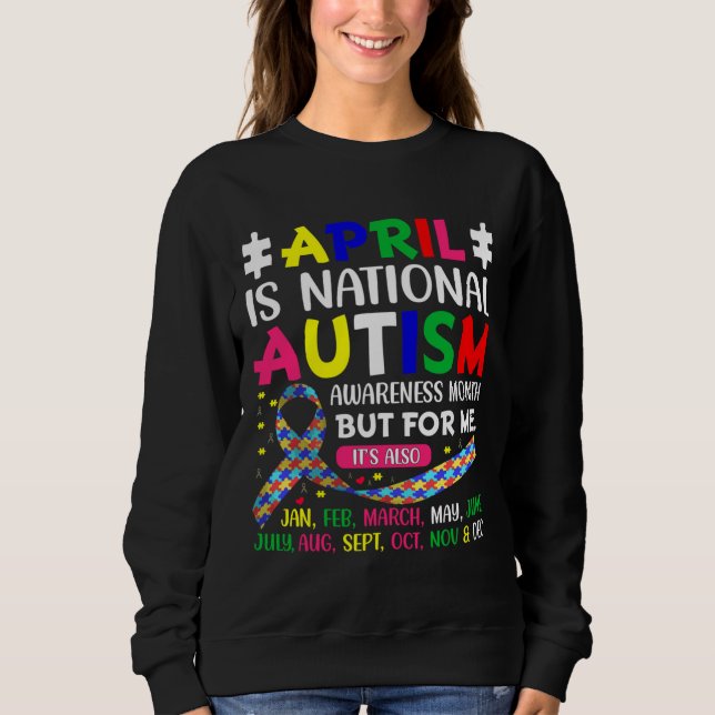 April är National Autism Awareness Month T Shirt (Framsida)