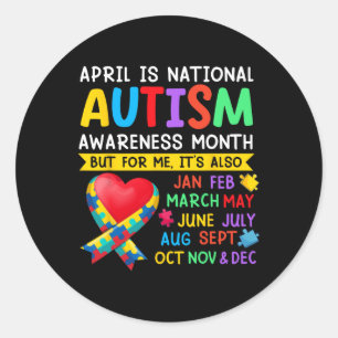 April är stöd för den nationella autismens medveta runt klistermärke
