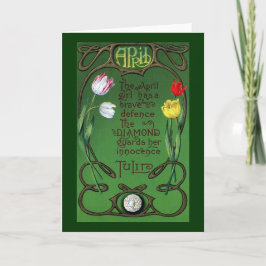 April Art nouveau födelsedag med Tulips Kort
